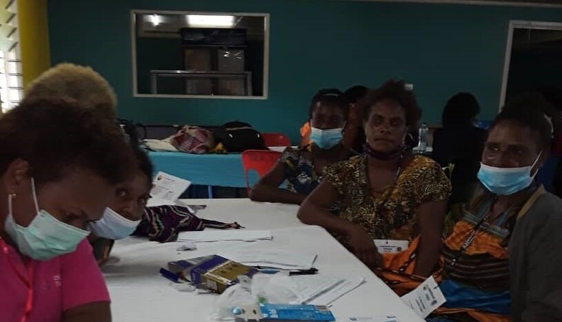 Gender Programme Manager, Danielle Winfrey leads a group discussion with the participants of the Hela Women’s Forum.