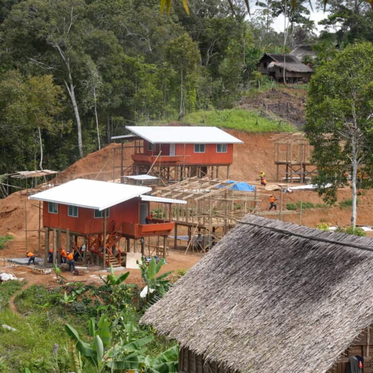Two houses being constructed